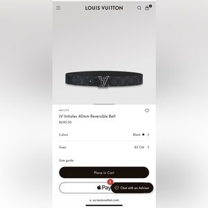 {Louis Vuitton} Reversible Belt